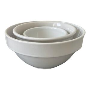 Vintage Stoneware Nesting Bowls - 3pcs